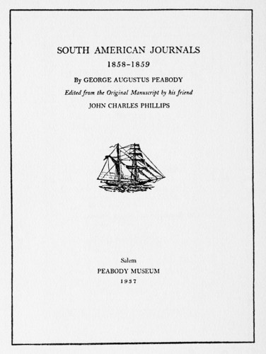 South American Journals, 1858–1859