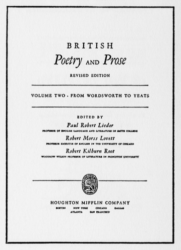 British Poetry and Prose, Revised Edition