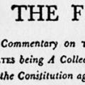 Federalist, A Commentary on the Constitution of the United States, Sesquicentennial Edition