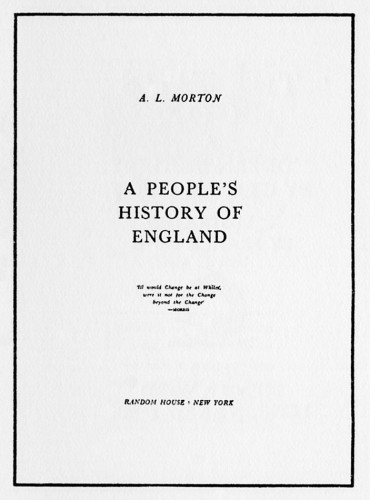 A People’s History of England