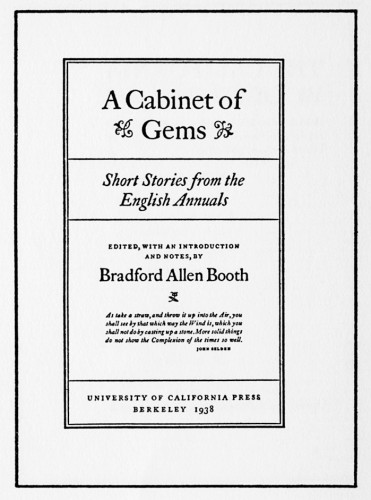 A Cabinet of Gems, Short Stories from the English Annuals