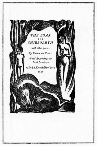 The Boar and Shibboleth With Other Poems  