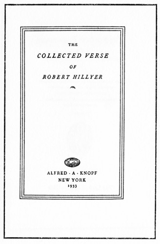 The Collected Verse of Robert Hillyer