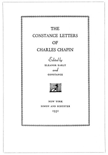 The Constance Letters of Charles Chaplin