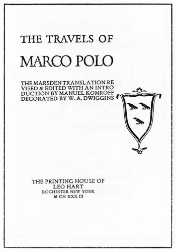 The Travels of Marco Polo, The Marsden Translation Revised and Edited with an Introduction