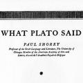 What Plato Said
