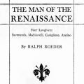 The Man of the Renaissance—Four Lawgivers: Savonarola, Machiavelli, Castiglione, Aretino