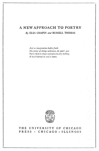 A New Approach to Poetry