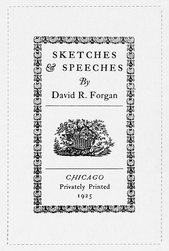 Sketches and Speeches