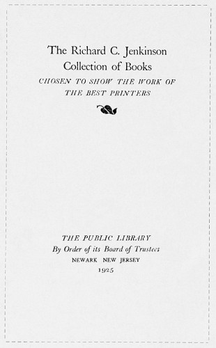 Richard C. Jenkinson Collection of Books