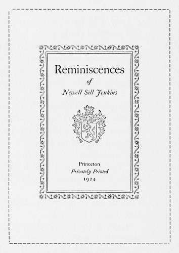 Reminiscences of Newell Sill Jenkins
