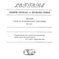 Letters: Joseph Conrad to Richard Curle, Edited with an Introduction and Notes by R.C.