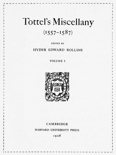 Tottel’s Miscellany (1557–1587)