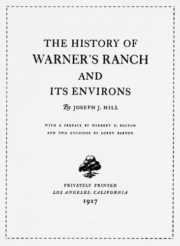 The History of Warner’s Ranch and Its Environs