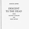 Descent to the Dead: Poems Written in Ireland and Great Britain