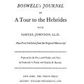 Boswell’s Journal of a Tour to the Hebrides with Samuel Johnson, LL.D.