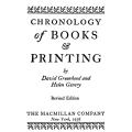 Chronology of Books and Printing