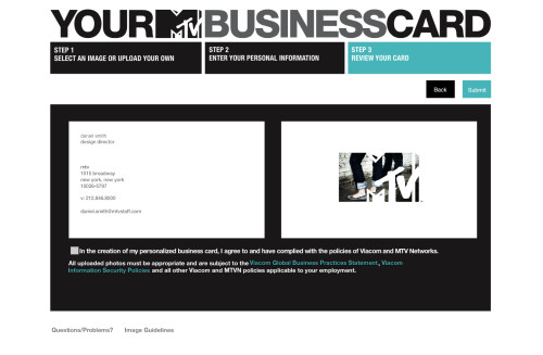MTV Business Card