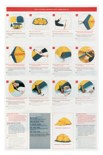 The North Face tent-pitching instructions