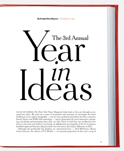 The New York Times Magazine "Ideas" issue, 12/14/03