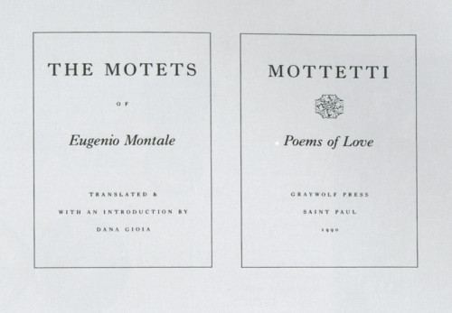 Mottetti: Poems of Love