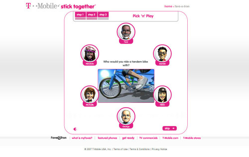 T-Mobile myFaves Fave-O-Tron (http://www.myfaves.com/faveotron/index.html)
