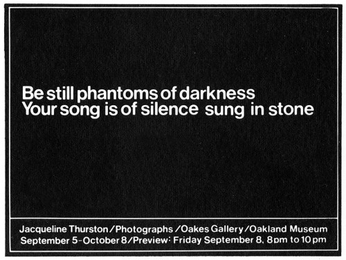 Be still phantoms of darkness,.., photo exhibit mailer