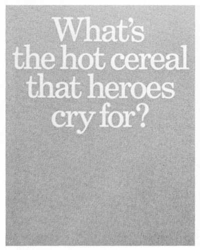 What's the Hot Cereal That Heroes Cry For? brochure