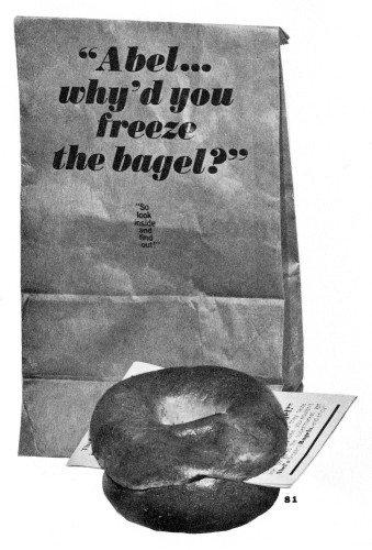 “Abel…why’d you freeze the bagel?”, merchandising kit