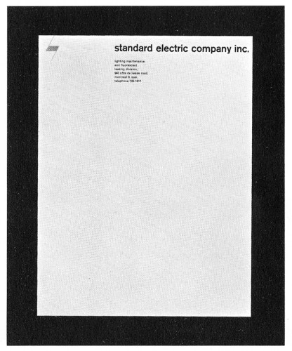 Standard Electric Company, Inc., letterhead, envelope