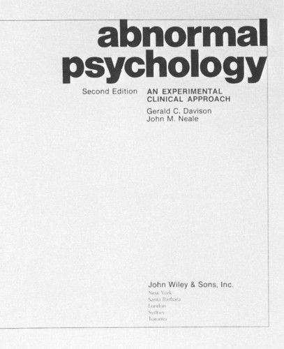 Abnormal Psychology, 2nd Edition
