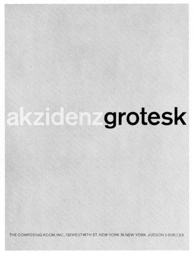Akzidenz Grotesk, type showing
