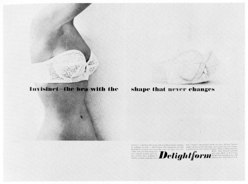 “Invisinet—the bra with the shape that never changes”