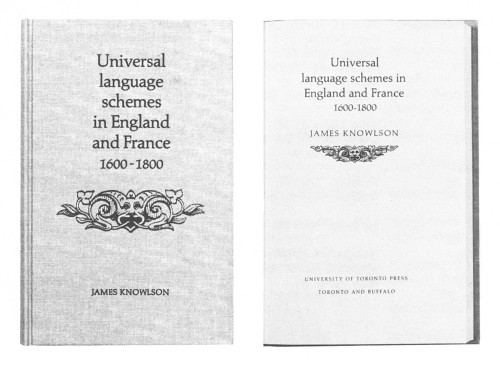 Universal Language Schemes in England & France: 1600–1800