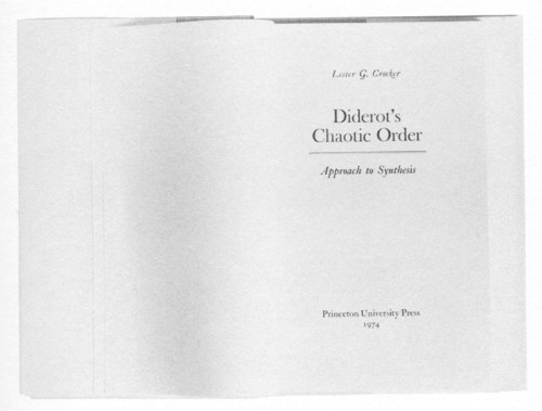Diderot’s Chaotic Order