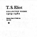 T.S. Eliot: Collected Poems 1909–1962