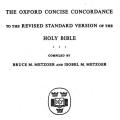The Oxford Concise Concordance to the Revised Standard Version of the Holy Bible