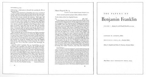 The Papers of Benjamin Franklin, Vol. 1