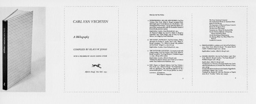 Carl Van Vechten: A Bibliography