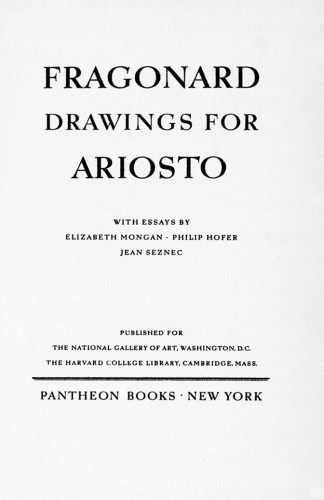 Fragonard Drawings for Ariosto, Essays  