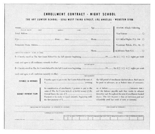 Enrollment Contract—Night School