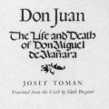 Don Juan:  The Life and Death of Don Miguel de Mañara