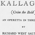 Skallagrim (Grim the Bald): An Operetta in Three Acts