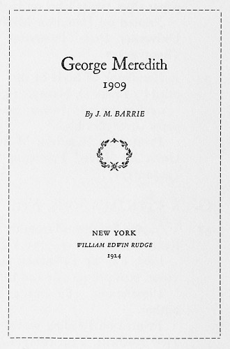 George Meredith, 1909