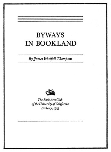 Byways in Bookland