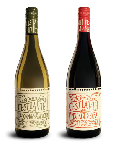 C’est la Vie! wine labels